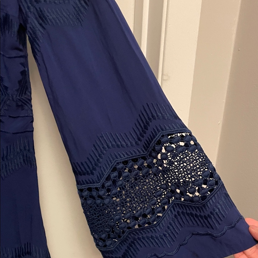 La Blanca Blue Embroidered and Lace Cut Out Resort Wear Size XS - Picture 5 of 10